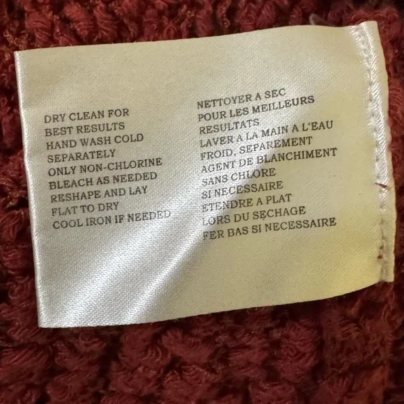 B-97 David Brooks Rust Red Turtle neck Long Sleeve Pullover Sweater Size S - Picture 13 of 15